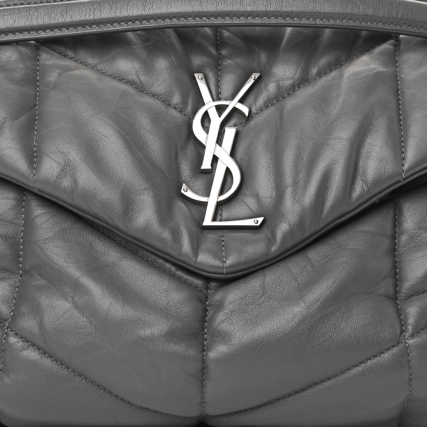 Calfskin Quilted Medium Loulou Puffer Monogram Chain Satchel Storm