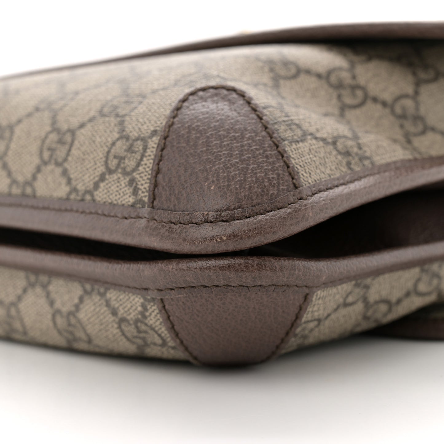 GG Supreme Monogram Web Neo Vintage Double Flap Messenger Bag Beige New Acero