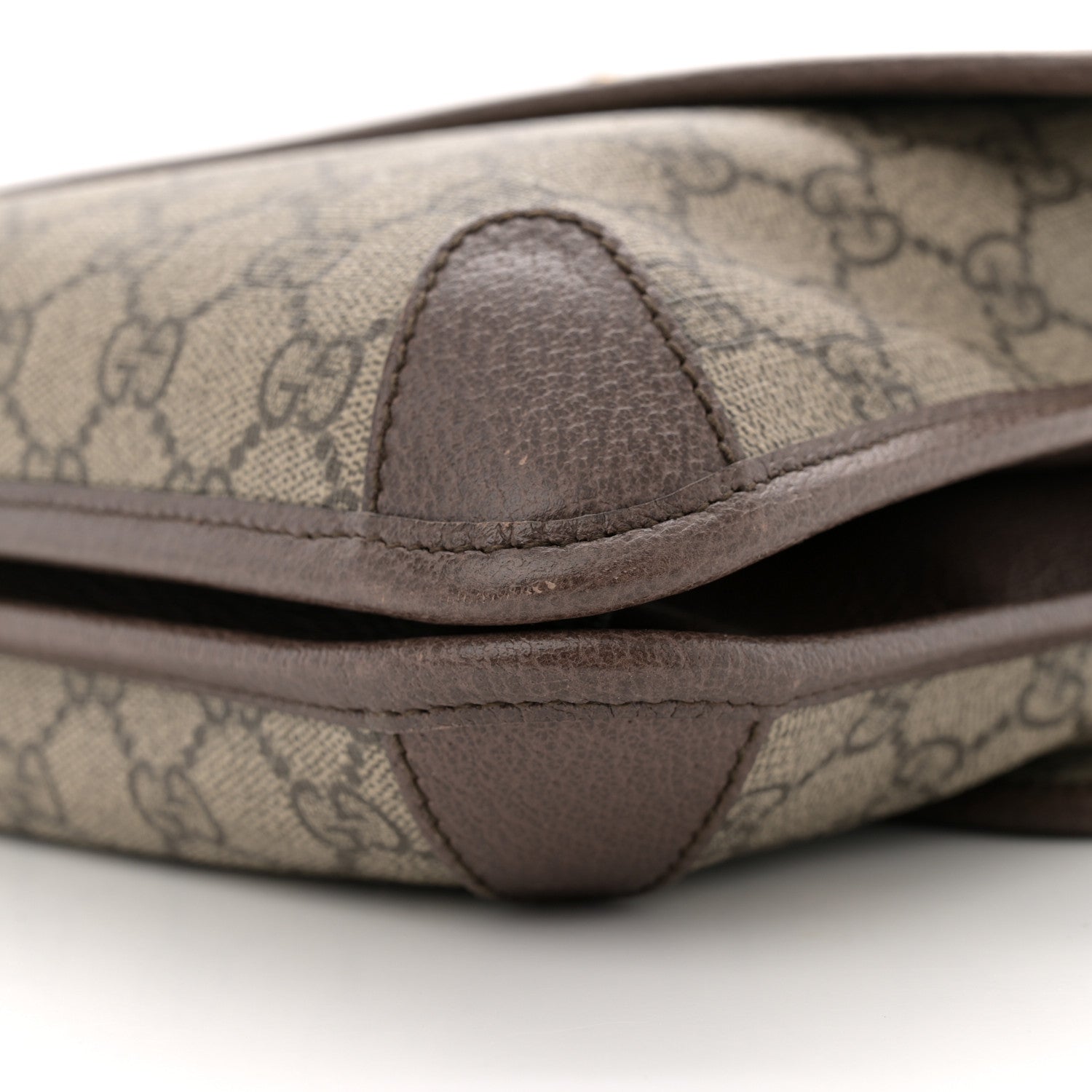 Gucci GG Supreme Monogram Web Neo Vintage Double Flap Messenger Bag Beige New Acero 10 of 11