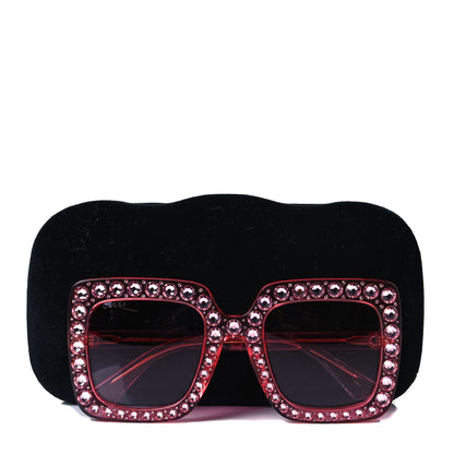 Gucci Crystal Square Frame Sunglasses GG0148S Pink 5 of 5