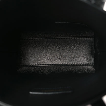 Saint Laurent Calfskin Crocodile Embossed Paris Mini Toy Shopper Tote Black 5 of 12