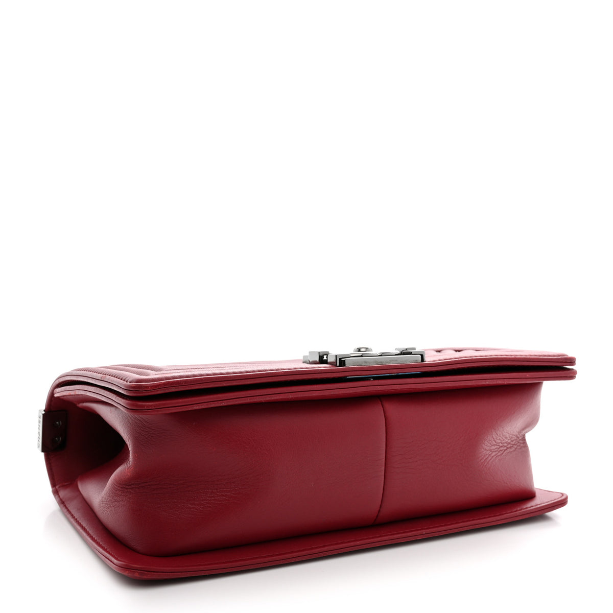 Chanel Calfskin Embroidered Chevron Medium Boy Flap Dark Red 4 of 11