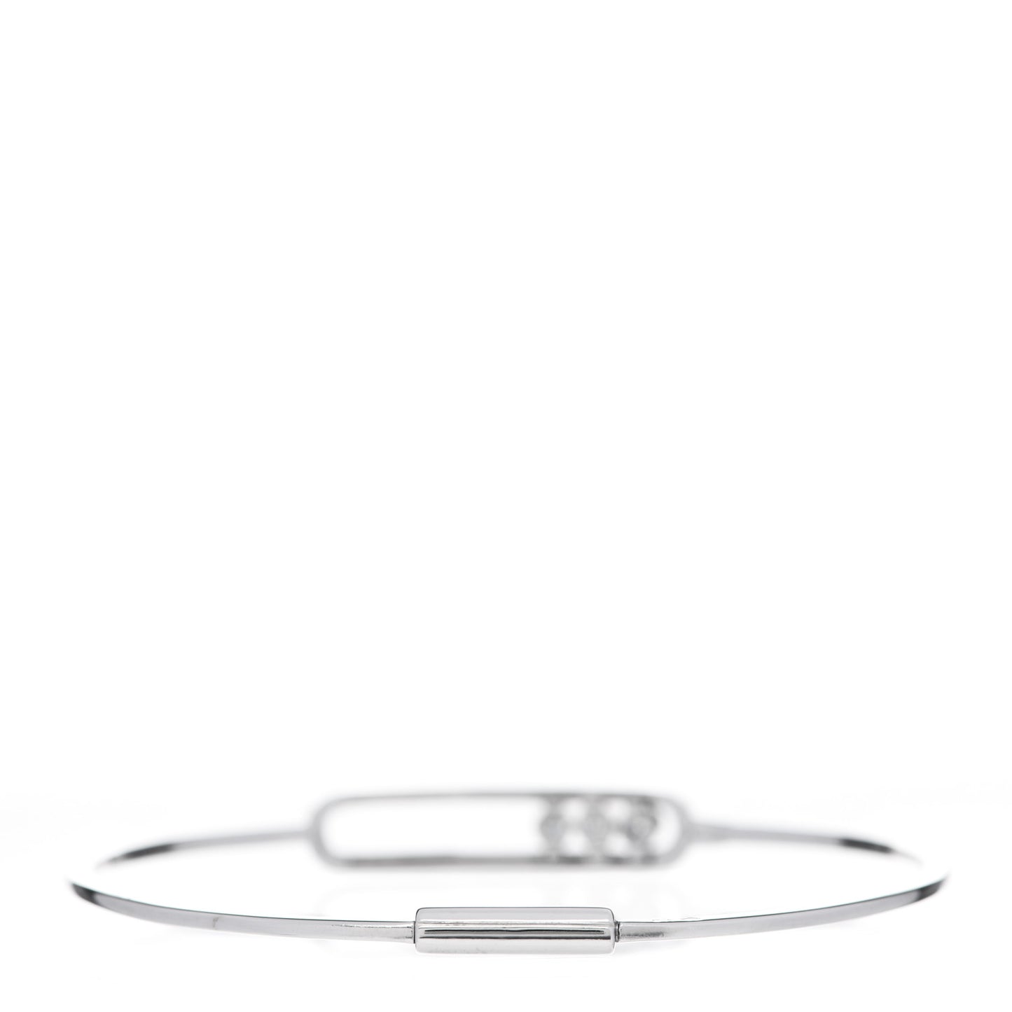 18K White Gold Diamond Thin Move Bangle Bracelet