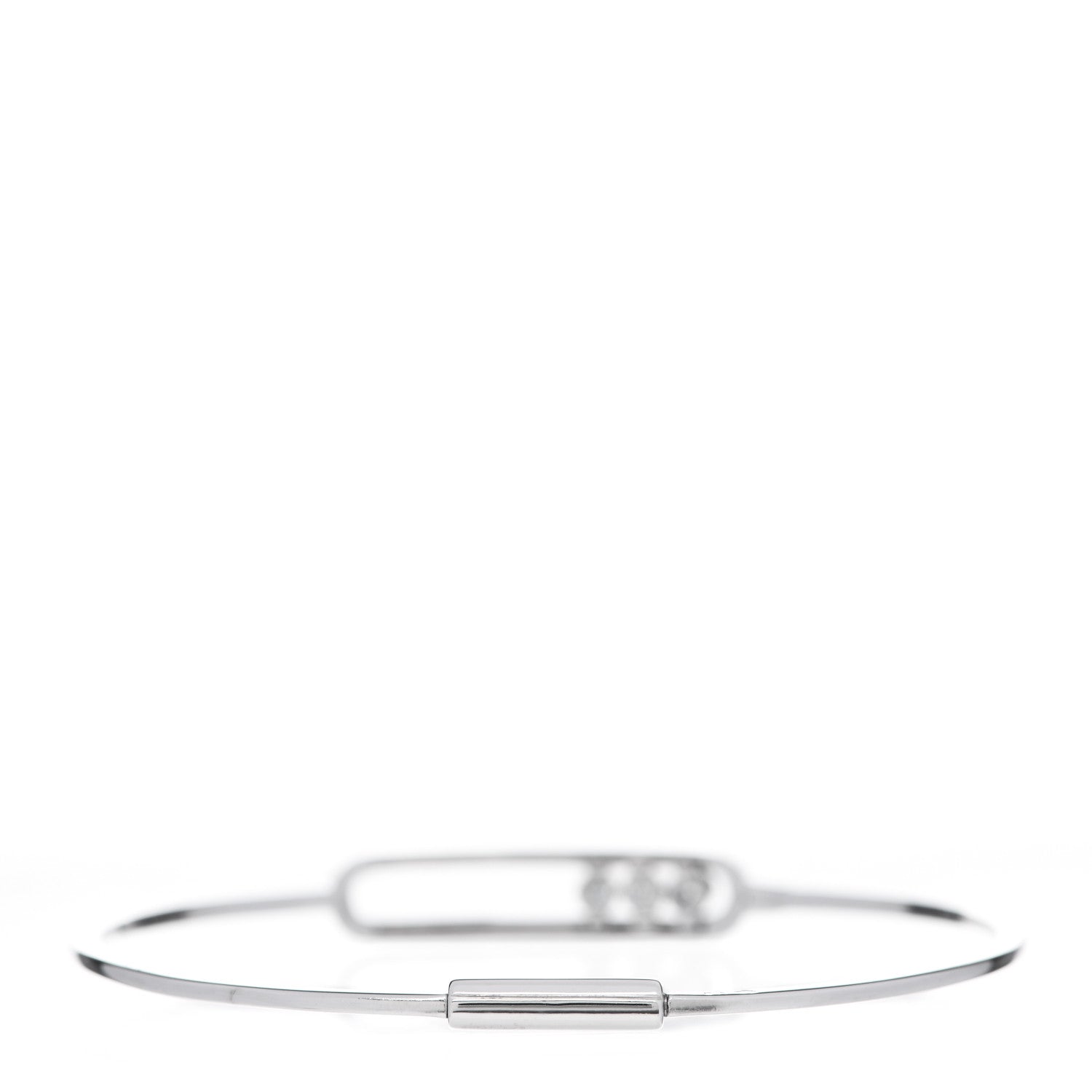 Messika 18K White Gold Diamond Thin Move Bangle Bracelet 4 of 6