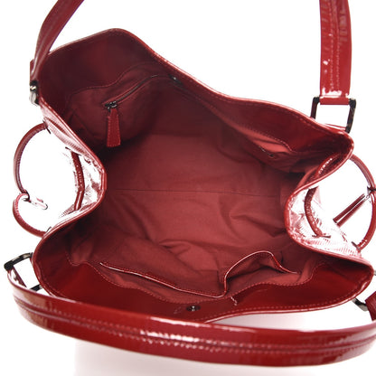 Burberry Patent Check Embossed Medium Bilmore Tote Red 5 of 9
