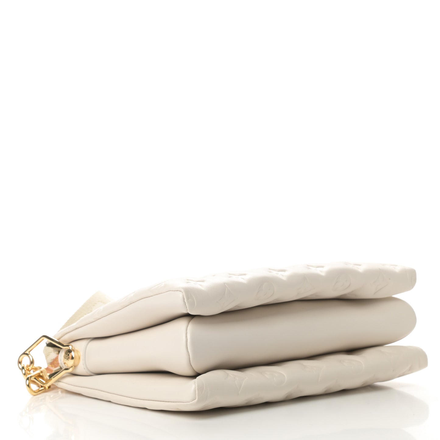 Lambskin Embossed Monogram Coussin PM Beige Cream