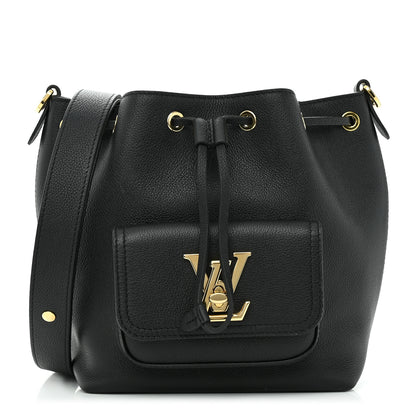 Louis Vuitton Calfskin Lockme Bucket MM Black 1 of 12