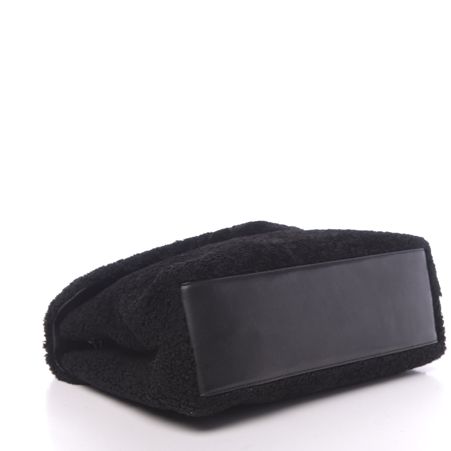 Saint Laurent Shearling Monogram Medium Loulou Shoulder Bag Black 6 of 9
