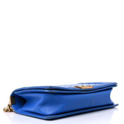 Chanel Lambskin Quilted New Medium Boy Flap Blue 4 of 18