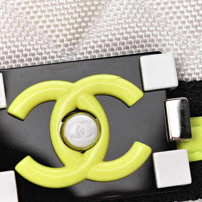 Chanel Canvas Quilted Small Fluo Boy Flap White Black Yellow 16 of 18