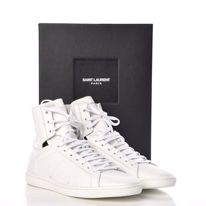 Saint Laurent Calfskin Mens Court Classic SL/01H High Top Sneakers 45 White 9 of 9