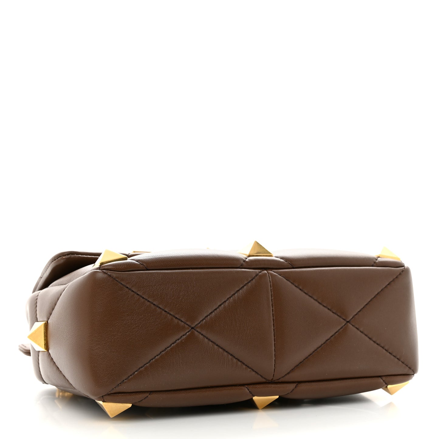 Nappa Roman Stud Shoulder Bag Teak Brown