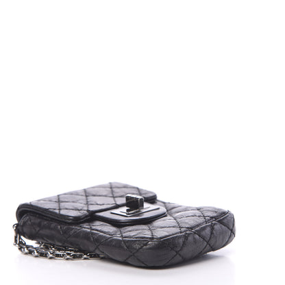 Chanel Metallic Aged Calfskin Quilted 2.55 Reissue Phone Case Black 6 of 16