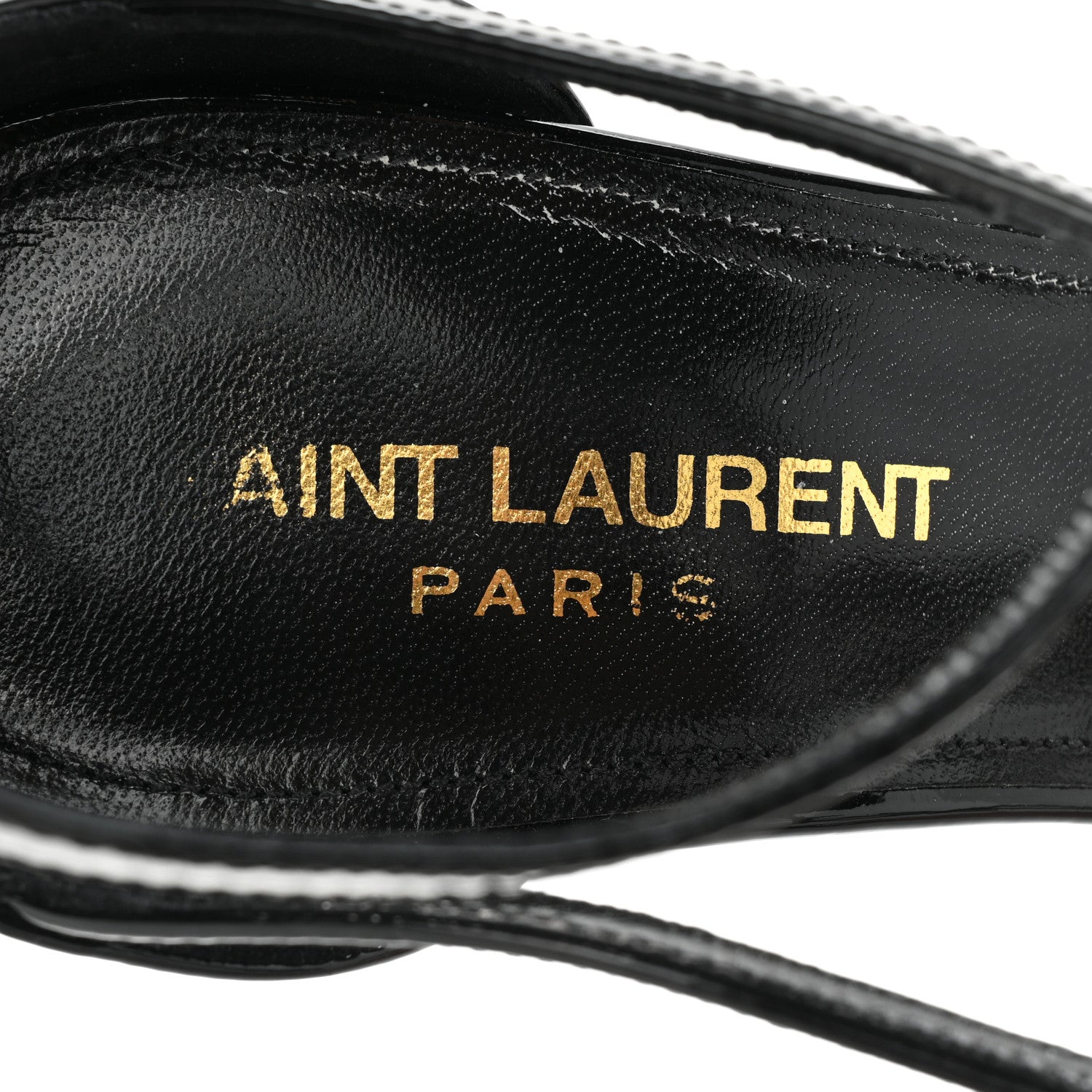 Saint Laurent Calfskin Cassandra 100 Ankle Strap Sandals 38.5 Black 7 of 13