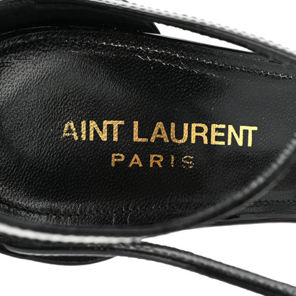 Saint Laurent Calfskin Cassandra 100 Ankle Strap Sandals 38.5 Black 7 of 13
