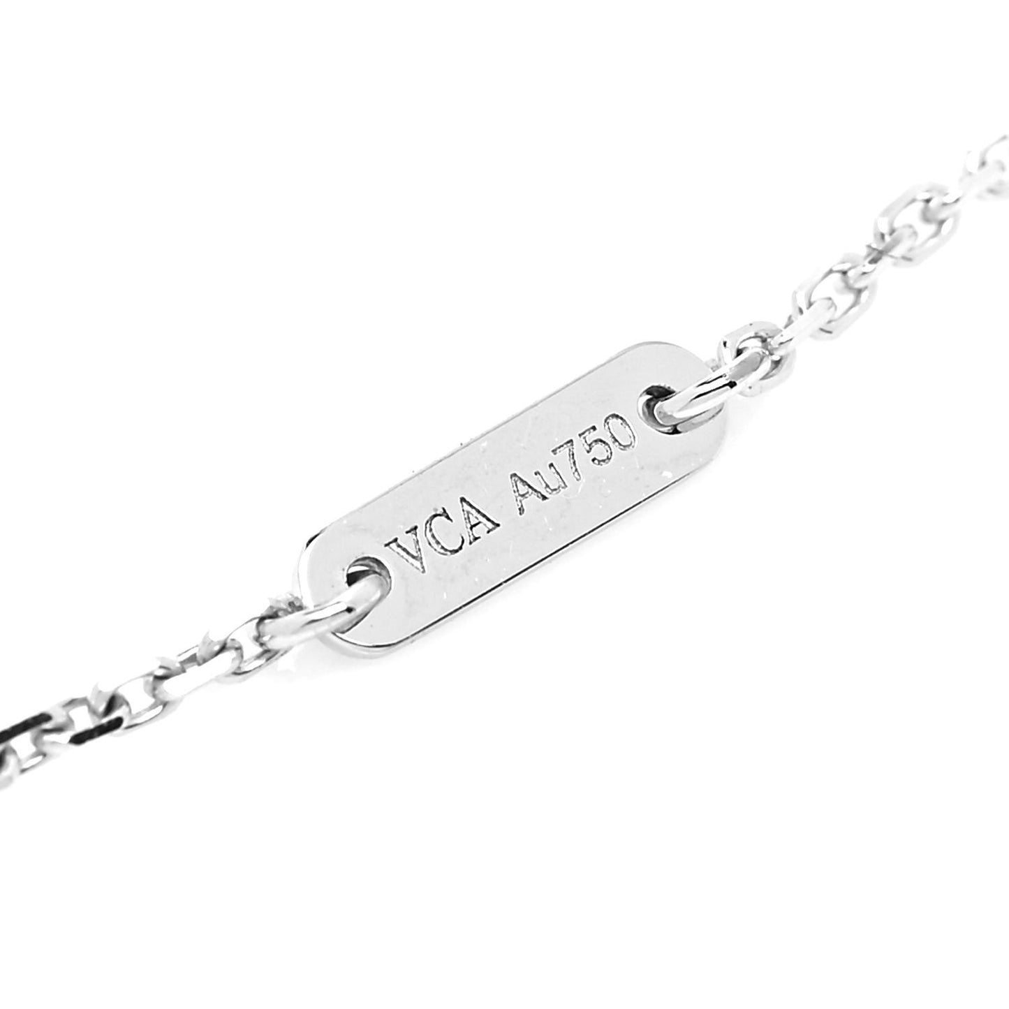 18K White Gold Diamond Sweet Alhambra Pendant Necklace
