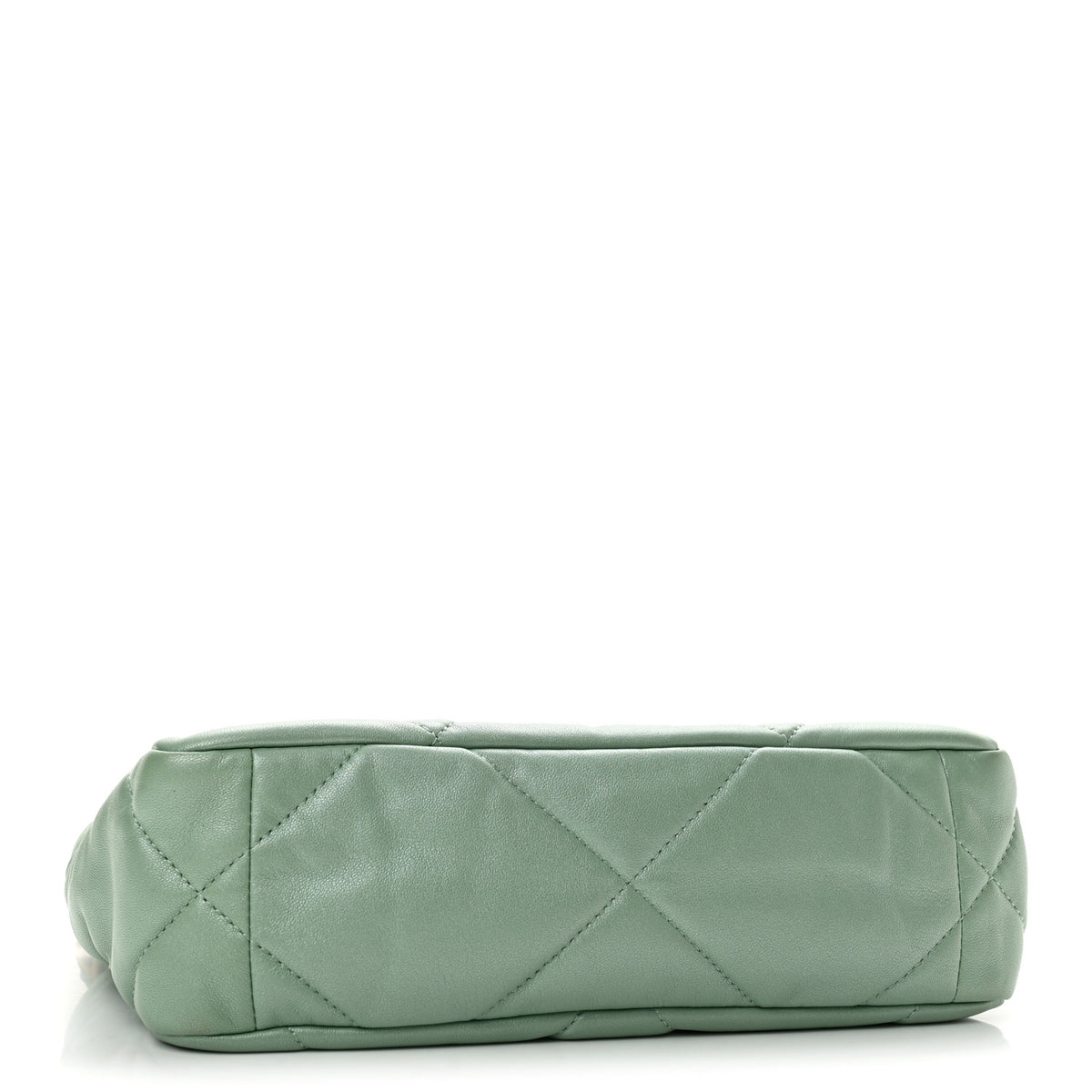 Shiny Lambskin Quilted Medium Chanel 19 Flap Light Green