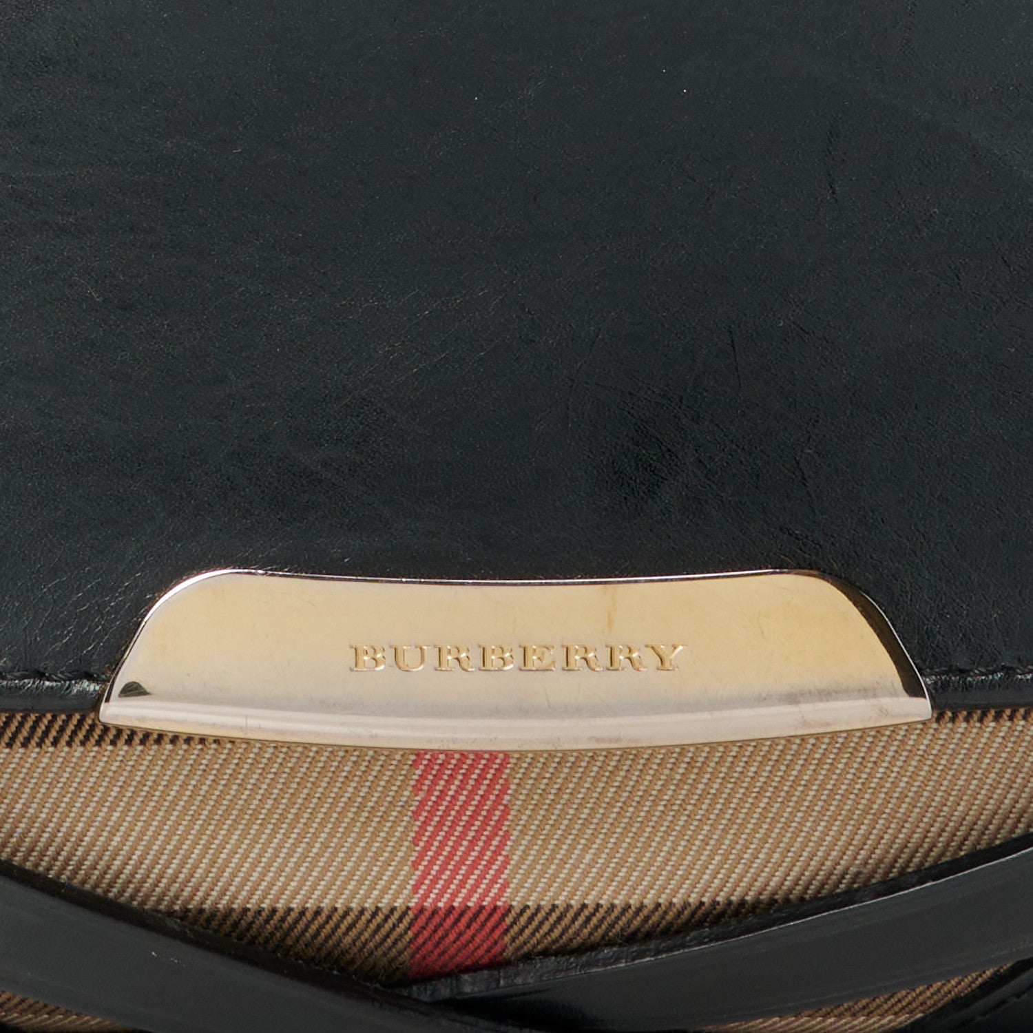 Burberry House Check Bridle Calfskin Small Abbott Crossbody Bag Black 8 of 10