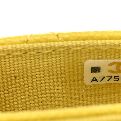 Chanel Caviar Quilted Flap Card Holder Wallet Yellow 8 of 9