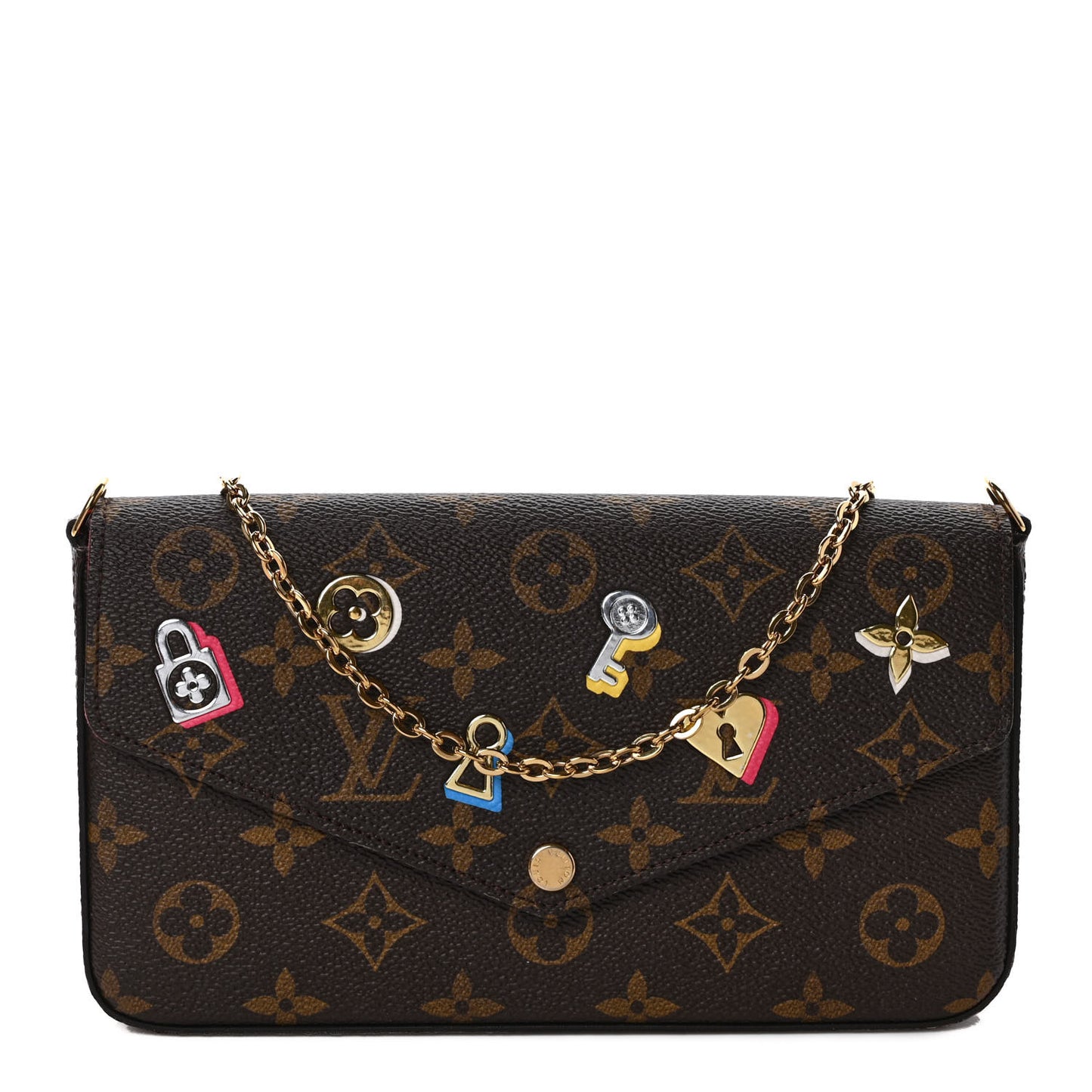 Monogram LV Love Lock Pochette Felicie Chain Wallet