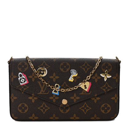 Louis Vuitton Monogram LV Love Lock Pochette Felicie Chain Wallet 3 of 9