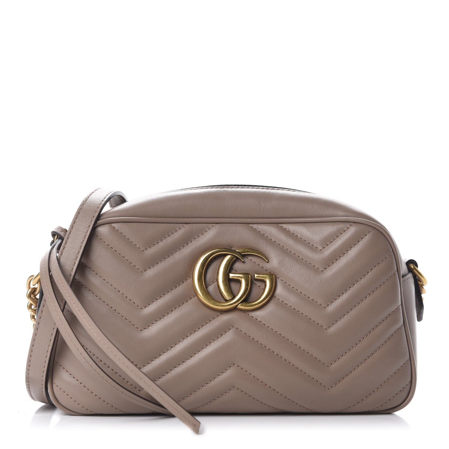 Gucci Calfskin Matelasse Small GG Marmont Chain Shoulder Bag Porcelain Rose 1 of 10