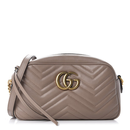 Gucci Calfskin Matelasse Small GG Marmont Chain Shoulder Bag Porcelain Rose 1 of 10