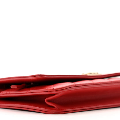 Chanel Lambskin Quilted Boy Wallet On Chain WOC Red 9 of 21