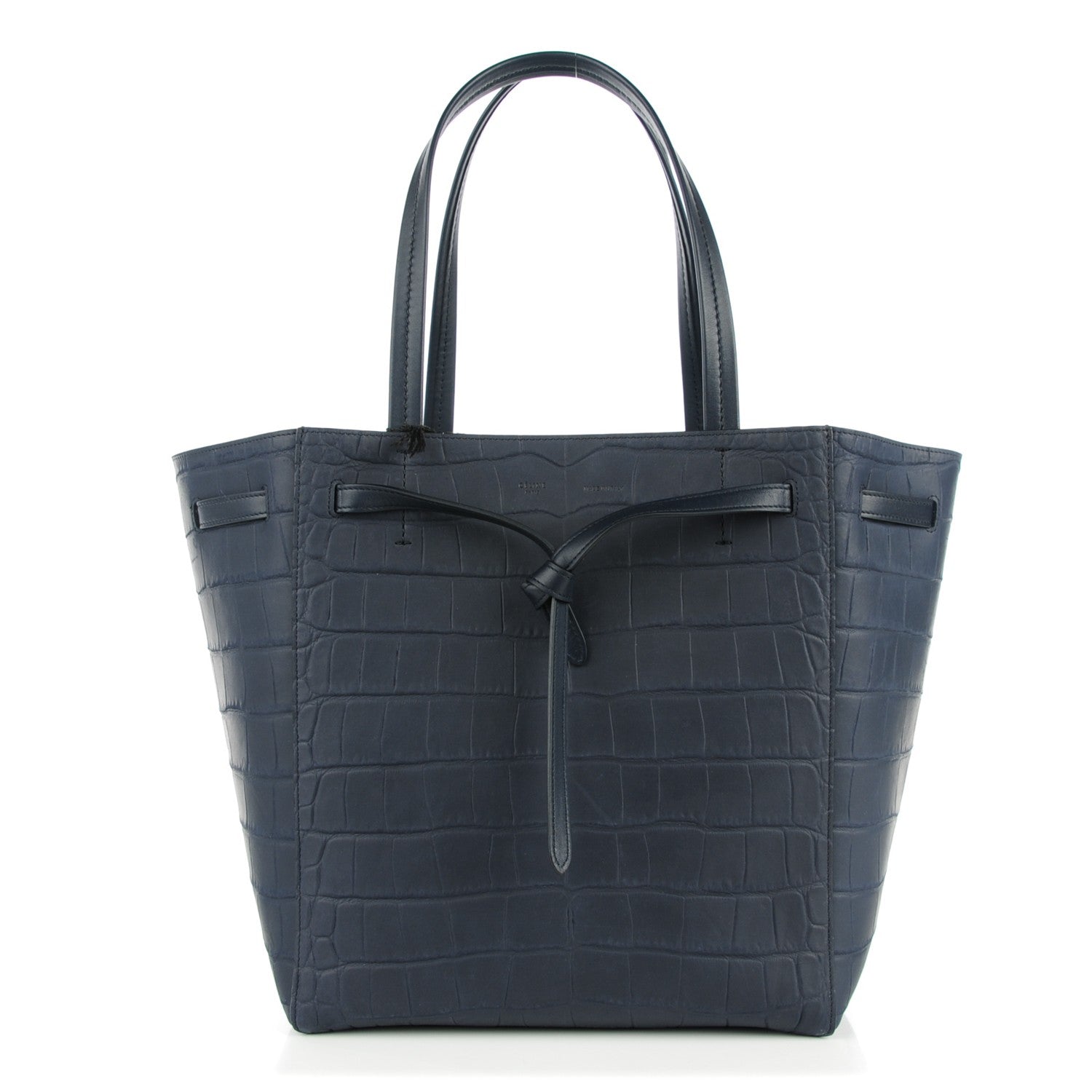 Celine Crocodile Embossed Nubuck Small Belt Cabas Phantom Navy Blue 1 of 7