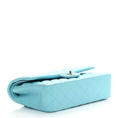 Chanel Lambskin Quilted Medium Double Flap Light Blue 4 of 12