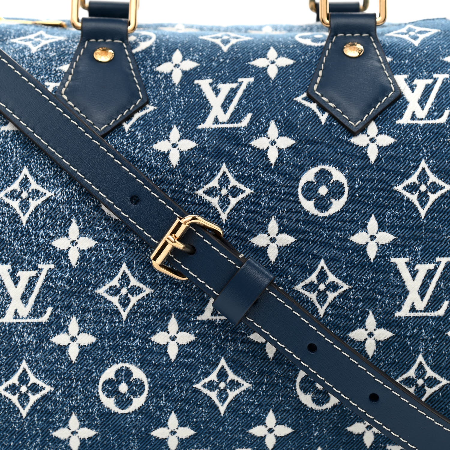 Louis Vuitton Monogram Jacquard Denim Speedy Bandouliere 25 Bleu 8 of 11