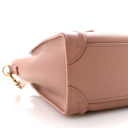 Celine Drummed Calfskin Nano Luggage Antique Rose 10 of 11