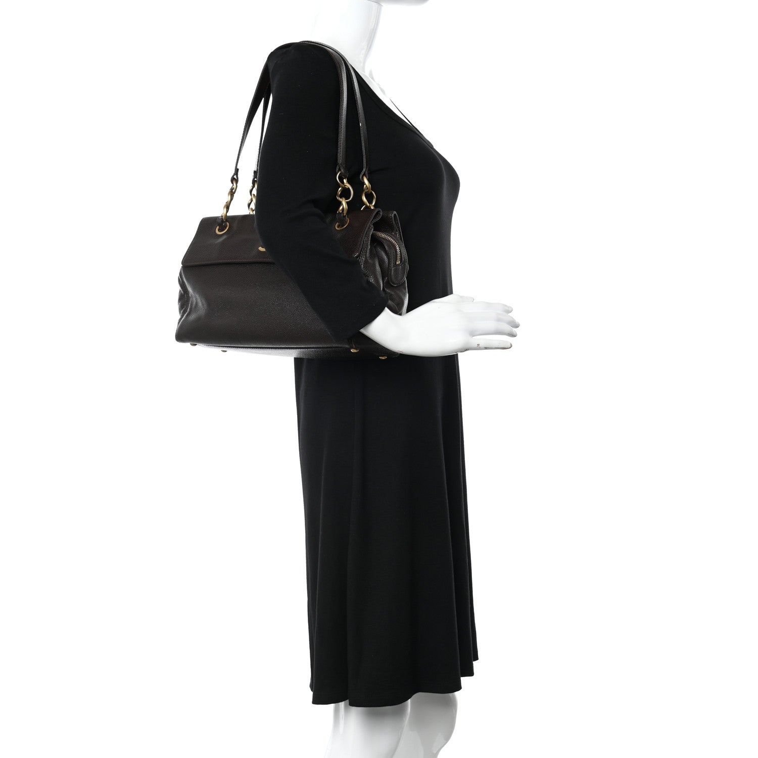 Chanel Caviar Flap Shoulder Bag Brown 2 of 16