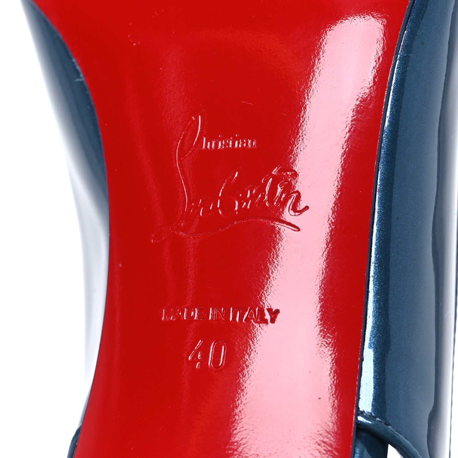 Christian Louboutin Patent Sporty Kate Slingback 55 Pumps 40 Denim 8 of 10