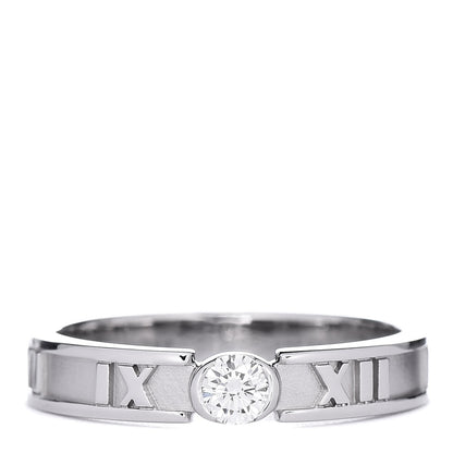 Tiffany 18K White Gold Diamond Atlas Ring 50 5.5 1 of 6