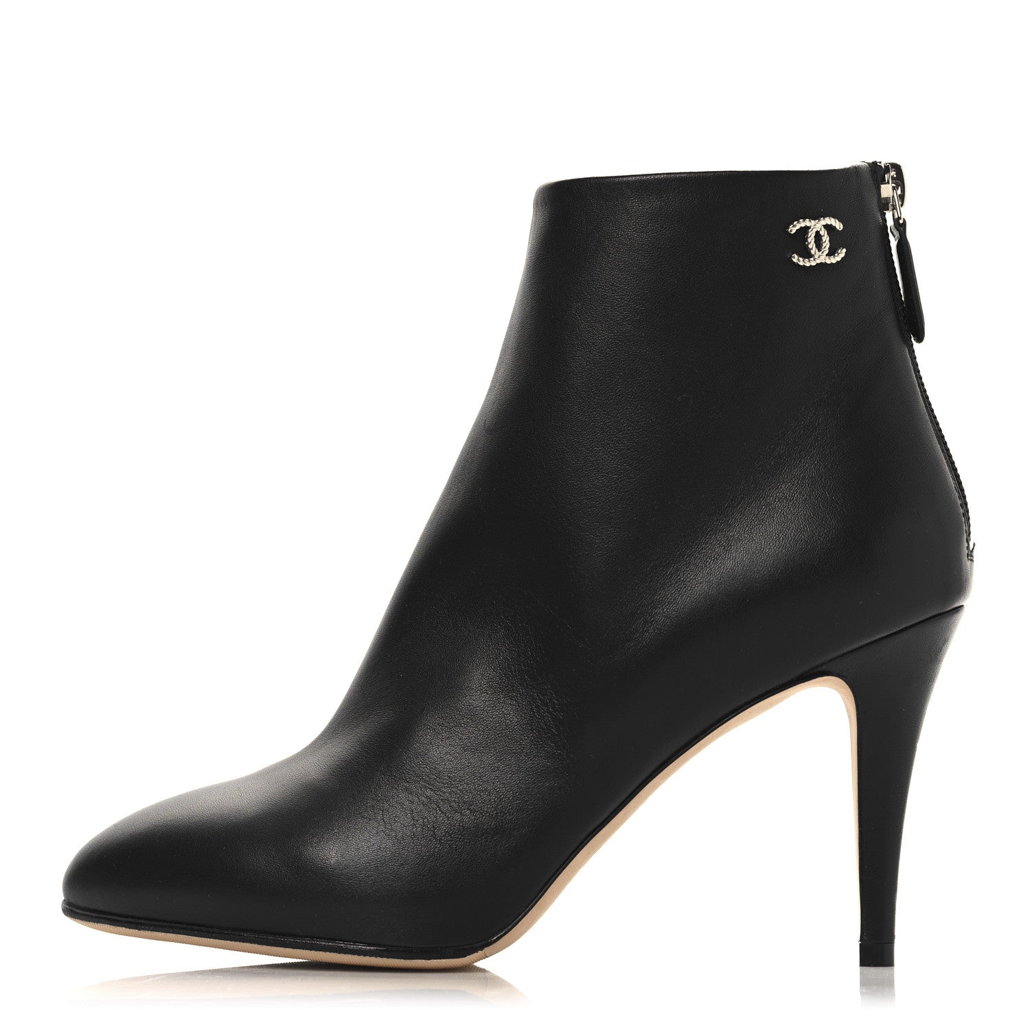 Chanel Lambskin Short Ankle Boots 37.5 Black 1 of 9