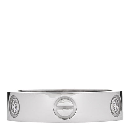 Cartier 18K White Gold 3 Diamond 5.5mm LOVE Ring 58 8.5 3 of 5