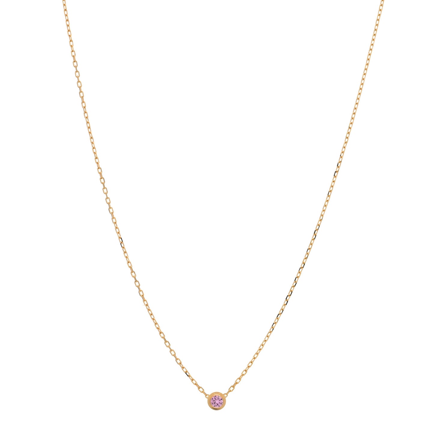 18K Pink Gold Pink Sapphire D'Amour Pendant Necklace