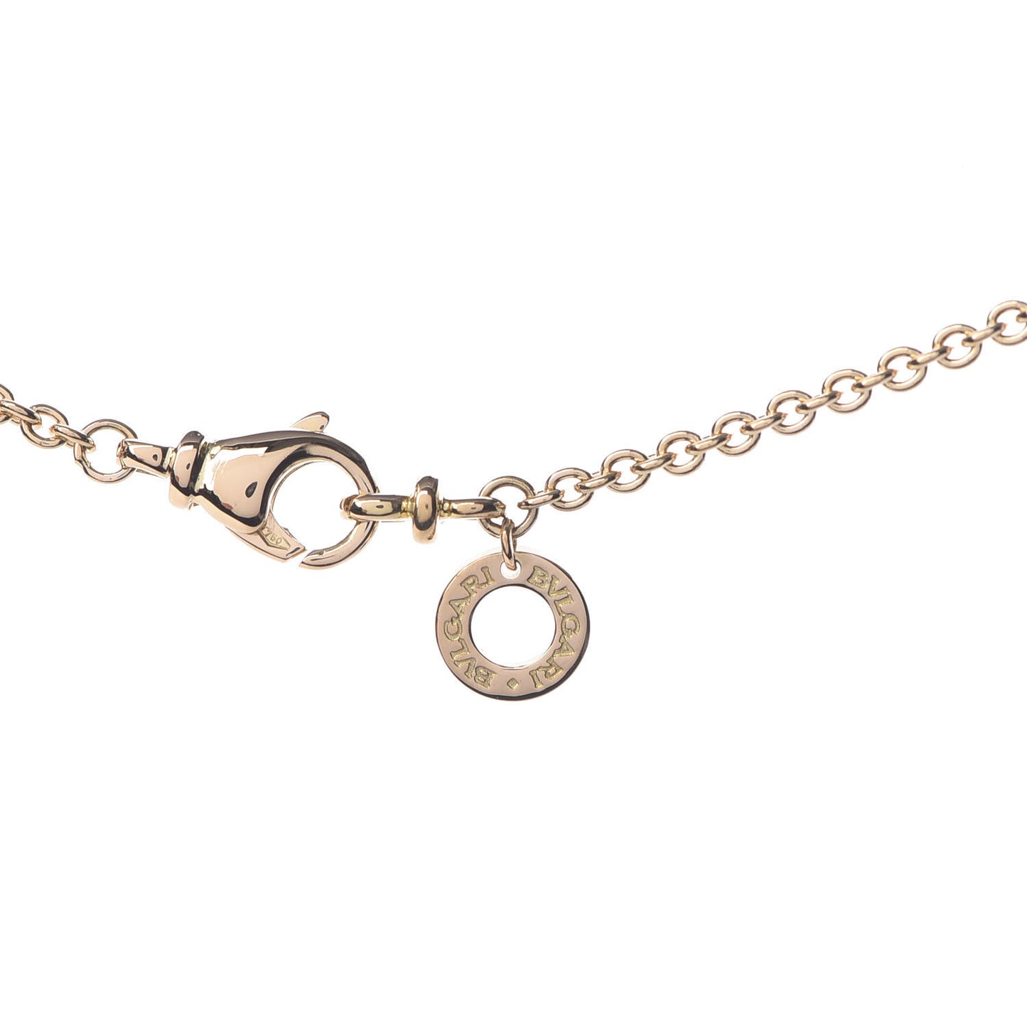 18K Yellow Gold Diamond BVLGARI BVLGARI Pave Pendant Necklace