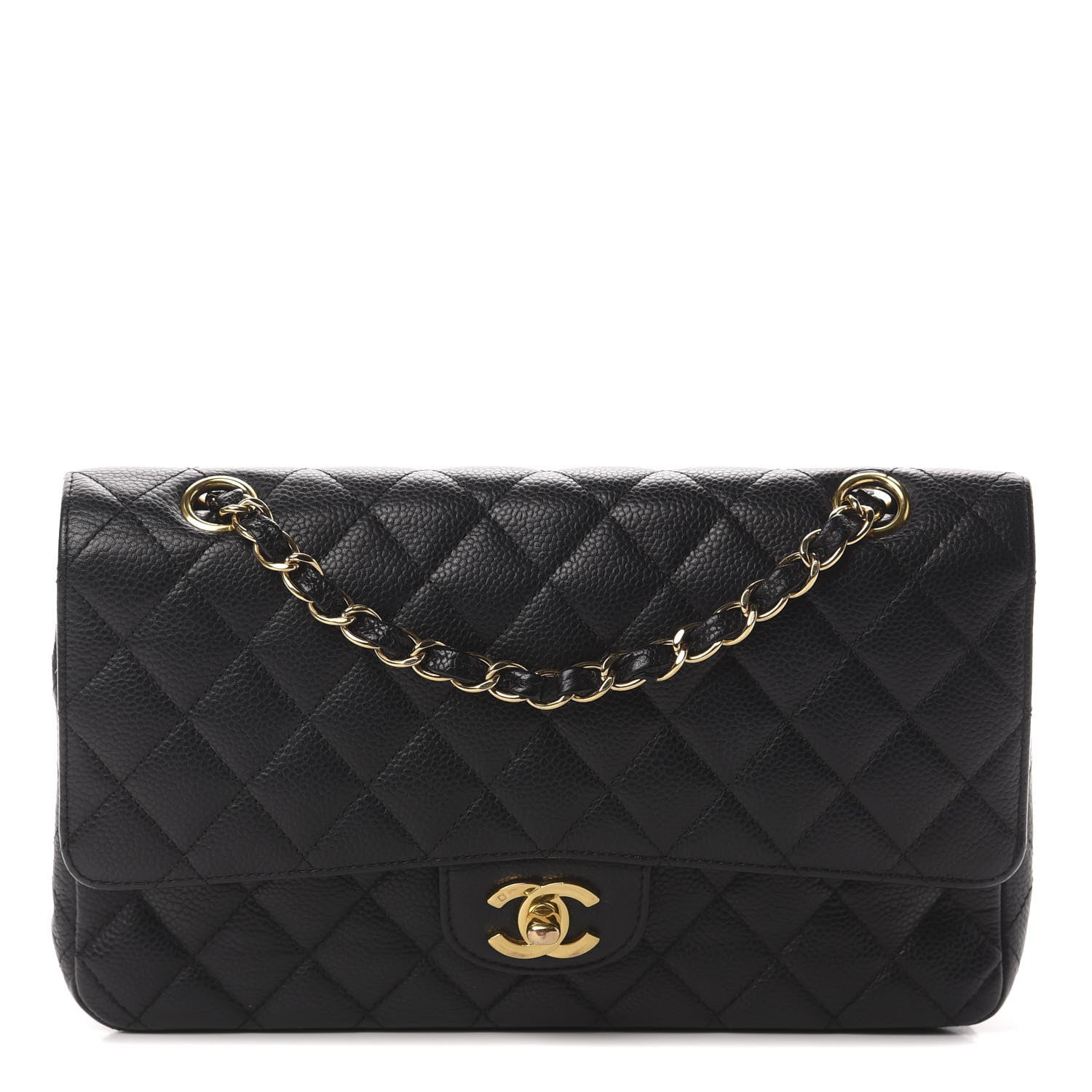 Chanel Caviar Quilted Medium Double Flap Black 1 of 12