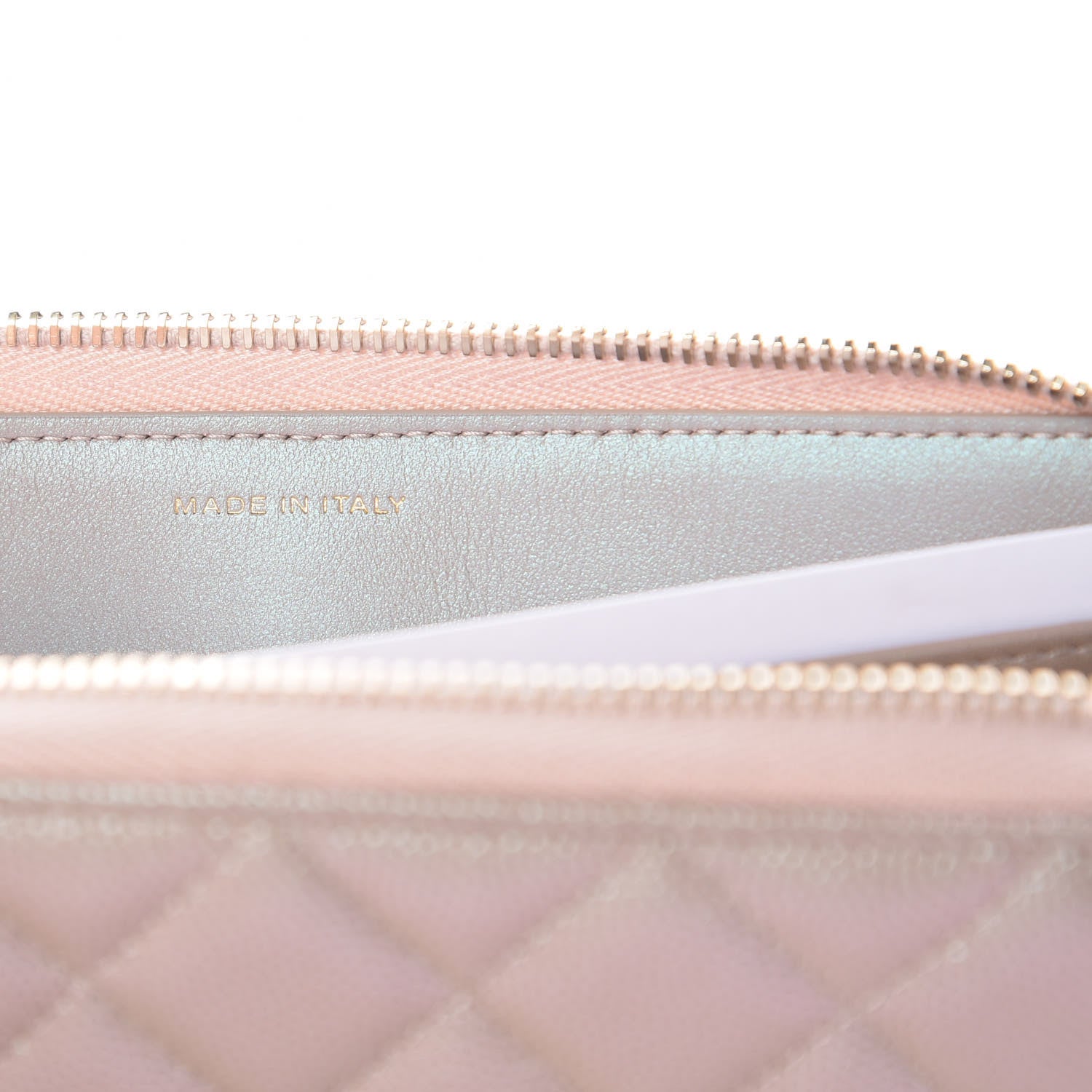 Chanel Iridescent Caviar Quilted Long Zip Around Wallet Beige 7 of 9
