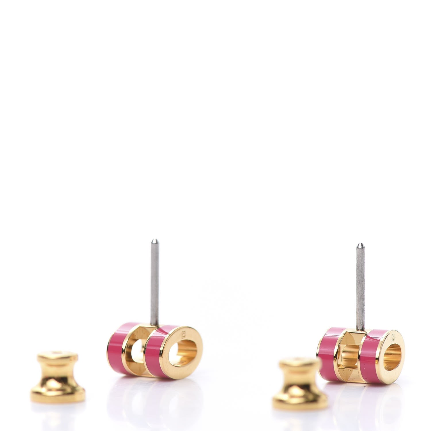 Hermes Gold Lacquered Pop H Earrings Rose Extreme 3 of 7
