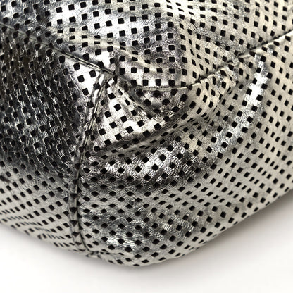 Chanel Metallic Glazed Calfskin Perforated Medium Rodeo Drive Tote Silver 12 of 14