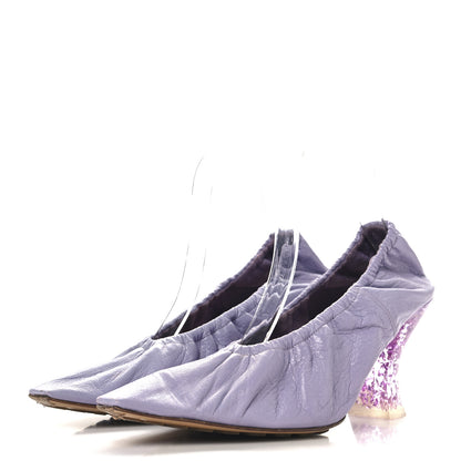 Bottega Veneta Crushed Nappa Glitter Plexiglass Almond Pumps 40 Lilac 4 of 11