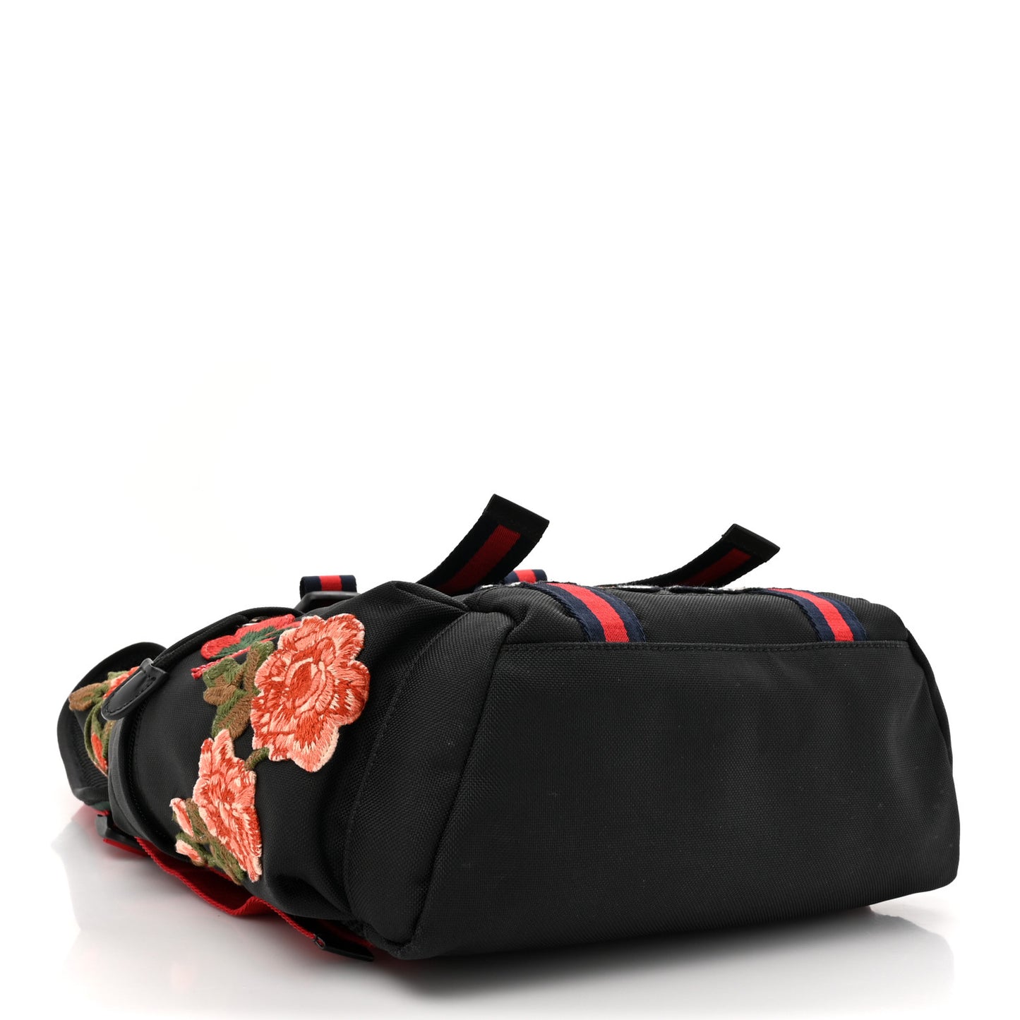 Techno Canvas Web L'Aveugle Par Amour Embroidered Double Buckle Backpack Black