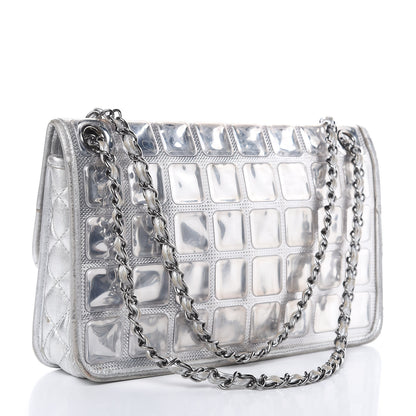 Chanel Vinyl Large Ice Cube Flap Silver 3 of 19