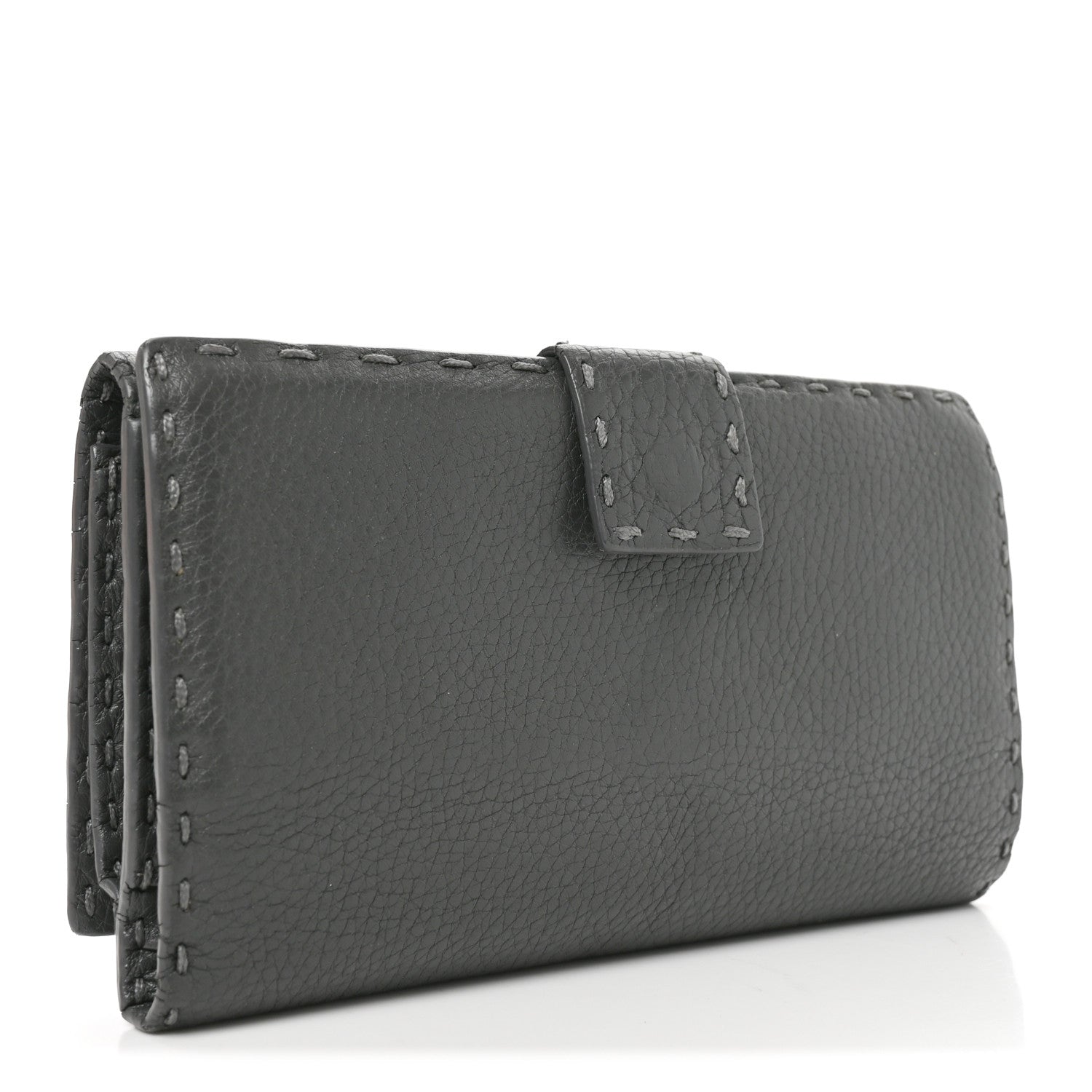 Fendi Cuoio Romano Selleria Peekaboo Continental Wallet Asfalto 3 of 7