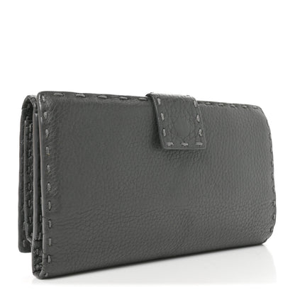 Fendi Cuoio Romano Selleria Peekaboo Continental Wallet Asfalto 3 of 7