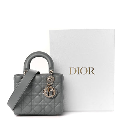 Christian Dior Lambskin Cannage Small My ABCDior Lady Dior Grey 11 of 11