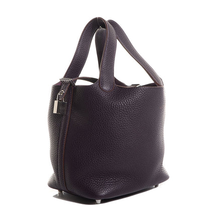Hermes Taurillon Clemence Picotin Lock 18 PM Raisin 3 of 12